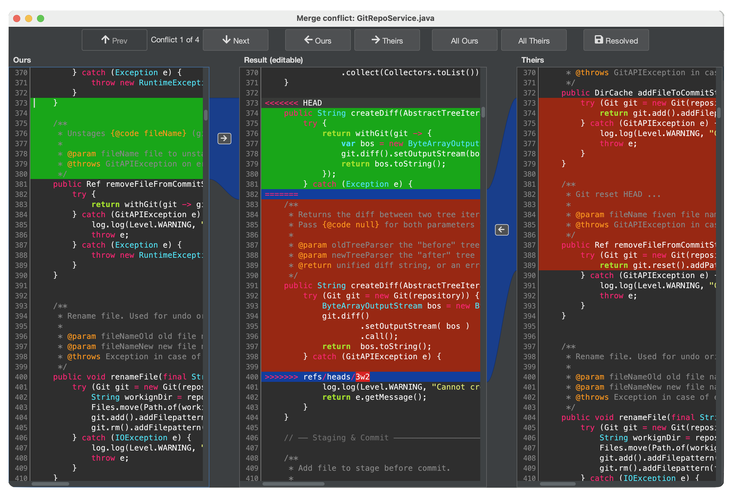 Pull request view
